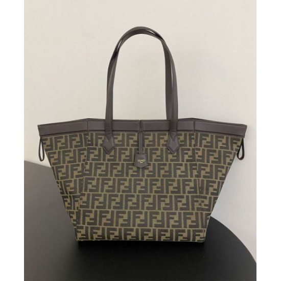 Borsa Fendi Origami Grande 8BH415 Caffè Scuro Replica Replica Perfette Borsa Fendi Origami Grande 8BH415 Caffè Scuro imitazioni