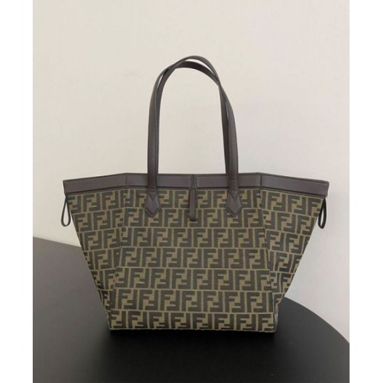 Borsa Fendi Origami Grande 8BH415 Caffè Scuro Replica Replica Perfette Borsa Fendi Origami Grande 8BH415 Caffè Scuro imitazioni