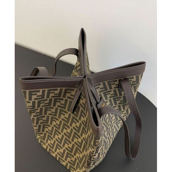Borsa Fendi Origami Grande 8BH415 Caffè Scuro Replica Replica Perfette Borsa Fendi Origami Grande 8BH415 Caffè Scuro imitazioni