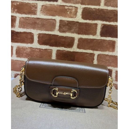 Bora Pari replica a tracolla piccola Gucci Horsebit 1955 735178 Caffè qualità specchio Replica Perfette Bora Pari a tracolla piccola Gucci Horsebit 1955 735178 Caffè imitazioni