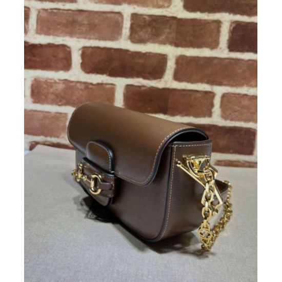 Bora Pari replica a tracolla piccola Gucci Horsebit 1955 735178 Caffè qualità specchio Replica Perfette Bora Pari a tracolla piccola Gucci Horsebit 1955 735178 Caffè imitazioni