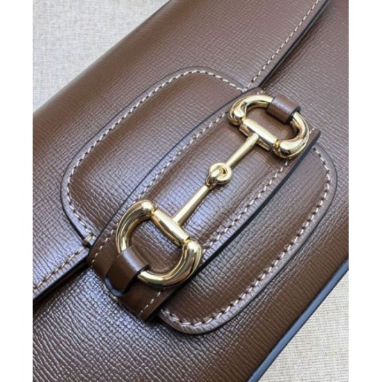 Bora Pari replica a tracolla piccola Gucci Horsebit 1955 735178 Caffè qualità specchio Replica Perfette Bora Pari a tracolla piccola Gucci Horsebit 1955 735178 Caffè imitazioni