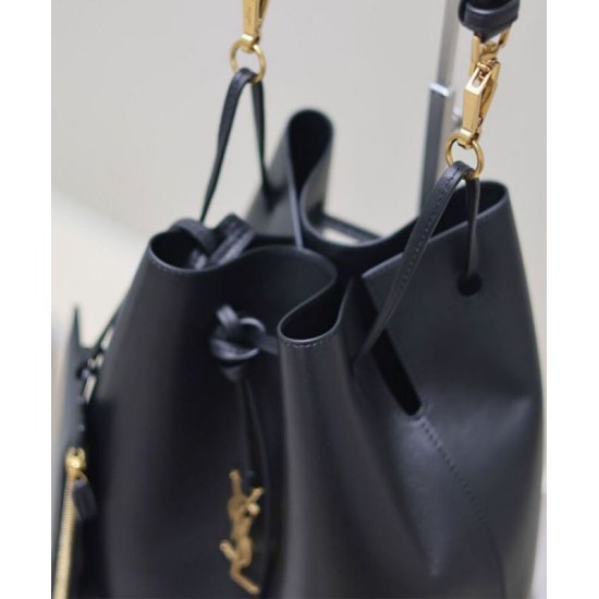 Replica Perfette YSL Saint Laurent Paris Vii Pochon In Pelle Di Agnello Nero imitazioni
