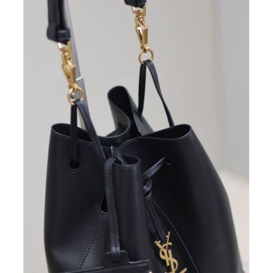 Replica Perfette YSL Saint Laurent Paris Vii Pochon In Pelle Di Agnello Nero imitazioni