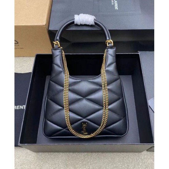 Replica Perfette Imitazione YSL Saint Laurent Sade Hobo In Pelle Di Agnello Nero imitazioni