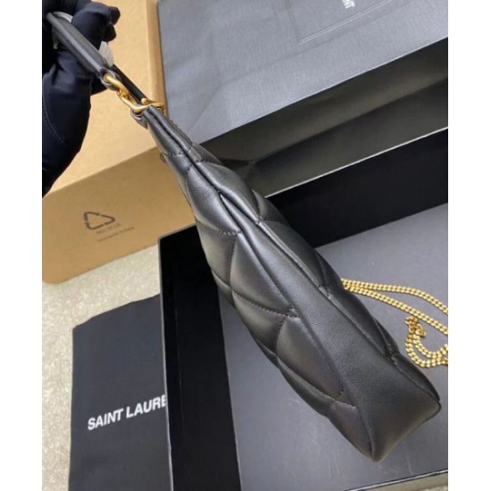 Replica Perfette Imitazione YSL Saint Laurent Sade Hobo In Pelle Di Agnello Nero imitazioni