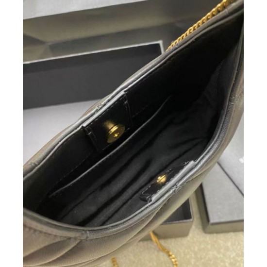 Replica Perfette Imitazione YSL Saint Laurent Sade Hobo In Pelle Di Agnello Nero imitazioni