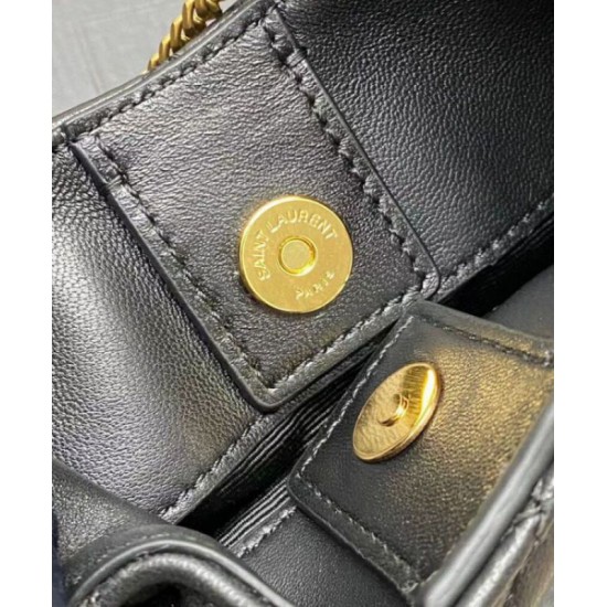 Replica Perfette Imitazione YSL Saint Laurent Sade Hobo In Pelle Di Agnello Nero imitazioni