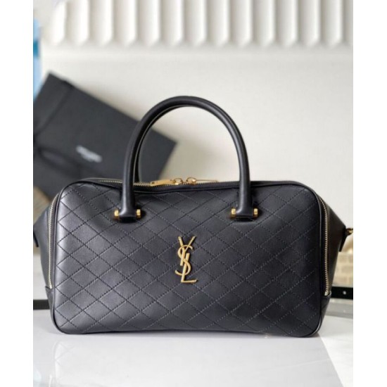 Imitazione YSL Saint Laurent Lyia Duffle In Pelle Di Agnello Trapuntata Nero Replica Replica Perfette Imitazione YSL Saint Laurent Lyia Duffle In Pelle Di Agnello Trapuntata Nero imitazioni