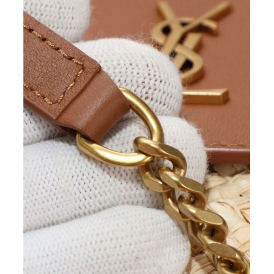 YSL Saint Laurent Mini Manon In Rafia E Pelle Conciata Al Vegetale Invecchiata Caffè Replica Replica Perfette YSL Saint Laurent Mini Manon In Rafia E Pelle Conciata Al Vegetale Invecchiata Caffè imitazioni