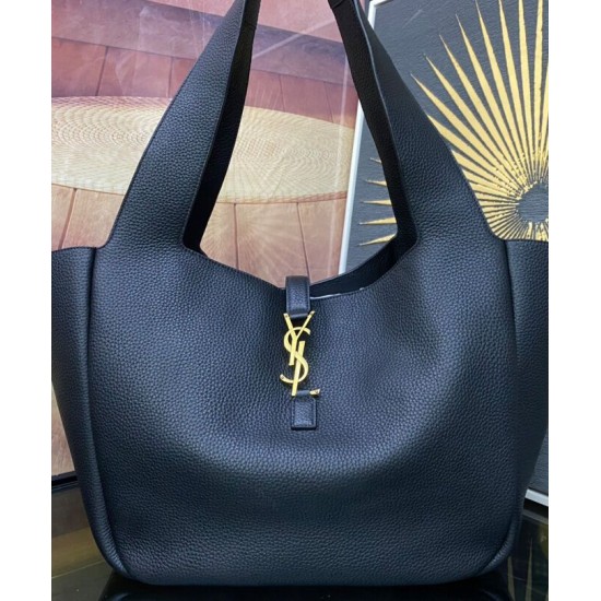 Dettagli perfetti YSL Saint Laurent Bea Tote In Pelle Granulata Nero Replica Replica Perfette Dettagli perfetti YSL Saint Laurent Bea Tote In Pelle Granulata Nero imitazioni