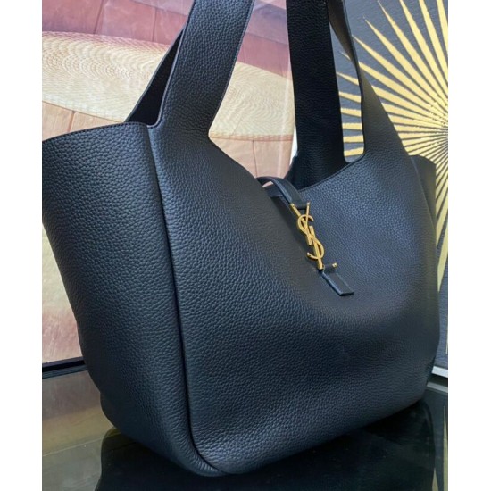 Dettagli perfetti YSL Saint Laurent Bea Tote In Pelle Granulata Nero Replica Replica Perfette Dettagli perfetti YSL Saint Laurent Bea Tote In Pelle Granulata Nero imitazioni