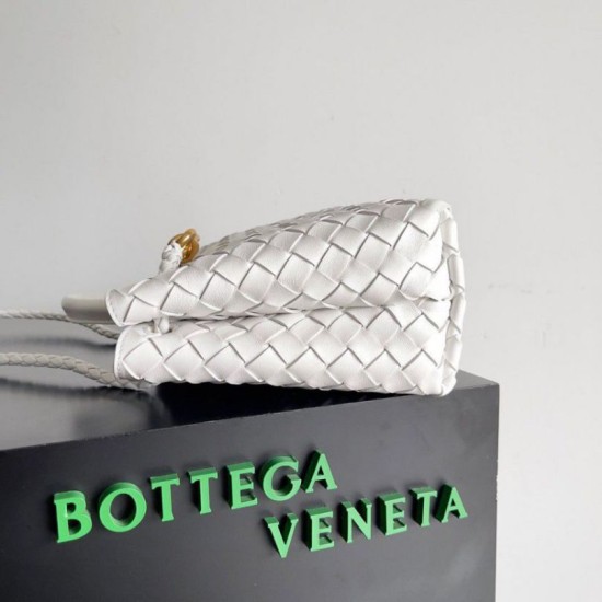 Replica Perfette Borse Imitazioni Andiamo piccola di Bottega Veneta agnello intrecciata bianca imitazioni