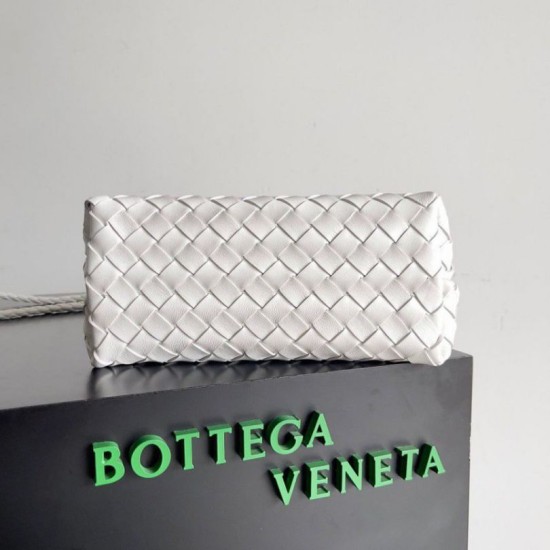 Replica Perfette Borse Imitazioni Andiamo piccola di Bottega Veneta agnello intrecciata bianca imitazioni