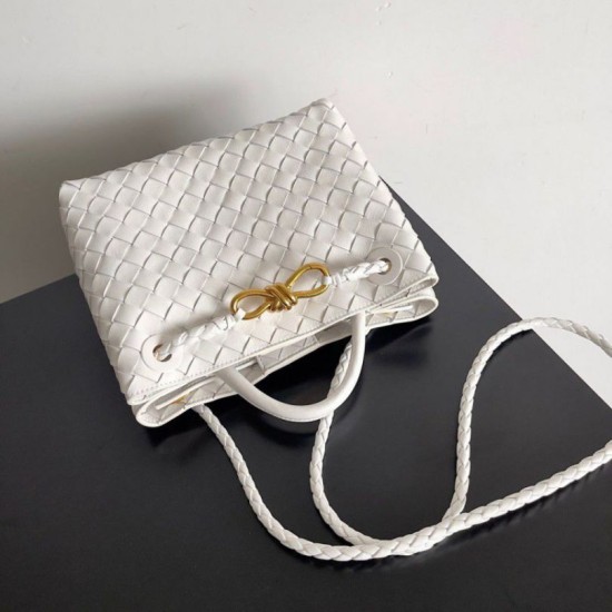 Replica Perfette Borse Imitazioni Andiamo piccola di Bottega Veneta agnello intrecciata bianca imitazioni