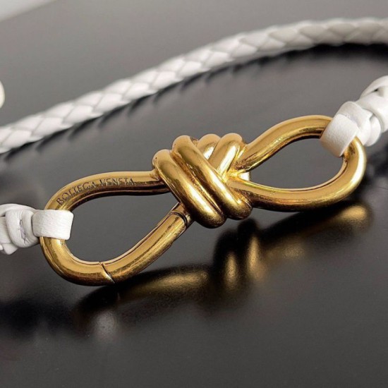 Replica Perfette Borse Imitazioni Andiamo piccola di Bottega Veneta agnello intrecciata bianca imitazioni