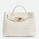 Replica Perfette Borse Imitazioni Andiamo piccola di Bottega Veneta agnello intrecciata bianca imitazioni