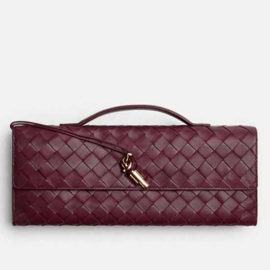 Pochette Andiamo di Bottega Veneta con Manico Agnello Intrecciato Barolo Replica Replica Perfette Pochette Andiamo di Bottega Veneta con Manico Agnello Intrecciato Barolo imitazioni