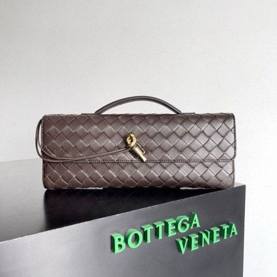 Pochette Andiamo di Bottega Veneta con manico agnello intrecciata fondente Replica Replica Perfette Pochette Andiamo di Bottega Veneta con manico agnello intrecciata fondente imitazioni