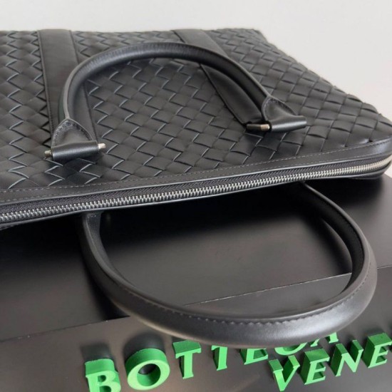 Cartella Grande Bottega Veneta Vitello Intrecciato Nero Replica Replica Perfette Cartella Grande Bottega Veneta Vitello Intrecciato Nero imitazioni