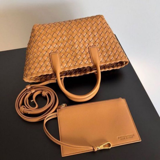 Borse Replica Mini Cabat Bottega Veneta agnello intrecciata color caramello qualità specchio Replica Perfette Borse Mini Cabat Bottega Veneta agnello intrecciata color caramello imitazioni