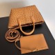 Borse Replica Mini Cabat Bottega Veneta agnello intrecciata color caramello qualità specchio Replica Perfette Borse Mini Cabat Bottega Veneta agnello intrecciata color caramello imitazioni