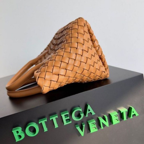 Borse Replica Mini Cabat Bottega Veneta agnello intrecciata color caramello qualità specchio Replica Perfette Borse Mini Cabat Bottega Veneta agnello intrecciata color caramello imitazioni