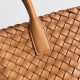Borse Replica Mini Cabat Bottega Veneta agnello intrecciata color caramello qualità specchio Replica Perfette Borse Mini Cabat Bottega Veneta agnello intrecciata color caramello imitazioni
