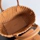Borse Replica Mini Cabat Bottega Veneta agnello intrecciata color caramello qualità specchio Replica Perfette Borse Mini Cabat Bottega Veneta agnello intrecciata color caramello imitazioni