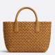 Borse Replica Mini Cabat Bottega Veneta agnello intrecciata color caramello qualità specchio Replica Perfette Borse Mini Cabat Bottega Veneta agnello intrecciata color caramello imitazioni