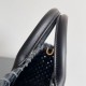 Borse Replica Bottega Veneta Mini Cabat agnello intrecciata nera qualità specchio Replica Perfette Borse Bottega Veneta Mini Cabat agnello intrecciata nera imitazioni