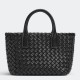 Borse Replica Bottega Veneta Mini Cabat agnello intrecciata nera qualità specchio Replica Perfette Borse Bottega Veneta Mini Cabat agnello intrecciata nera imitazioni