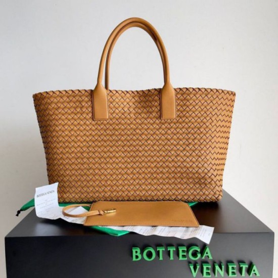 replica Cabat media Bottega Veneta agnello intrecciata color caramello qualità specchio Replica Perfette Cabat media Bottega Veneta agnello intrecciata color caramello imitazioni