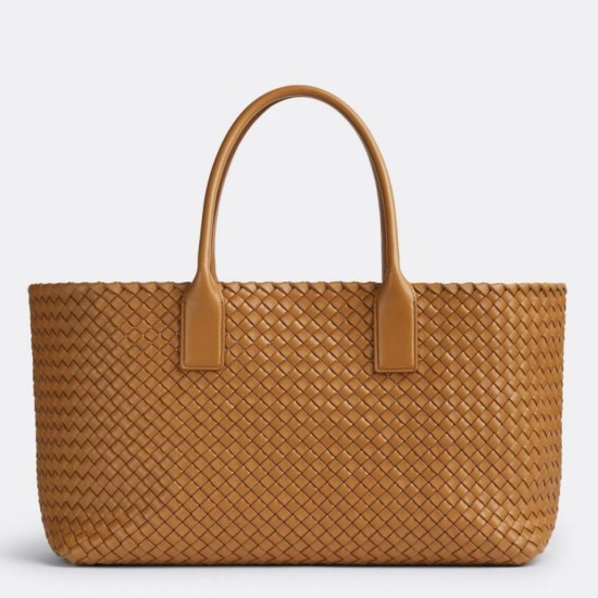 replica Cabat media Bottega Veneta agnello intrecciata color caramello qualità specchio Replica Perfette Cabat media Bottega Veneta agnello intrecciata color caramello imitazioni