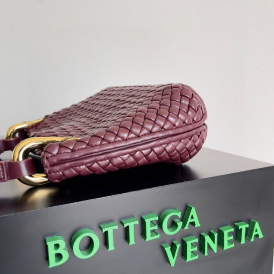 Replica Perfette Borsa piccola Clicker di Bottega Veneta agnello intrecciata bordeaux imitazioni