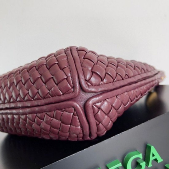 Replica Perfette Borsa piccola Clicker di Bottega Veneta agnello intrecciata bordeaux imitazioni