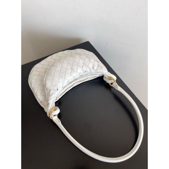 Bora Pari replica piccola Bottega Veneta Gemelli agnello intrecciata bianca qualità specchio Replica Perfette Bora Pari piccola Bottega Veneta Gemelli agnello intrecciata bianca imitazioni