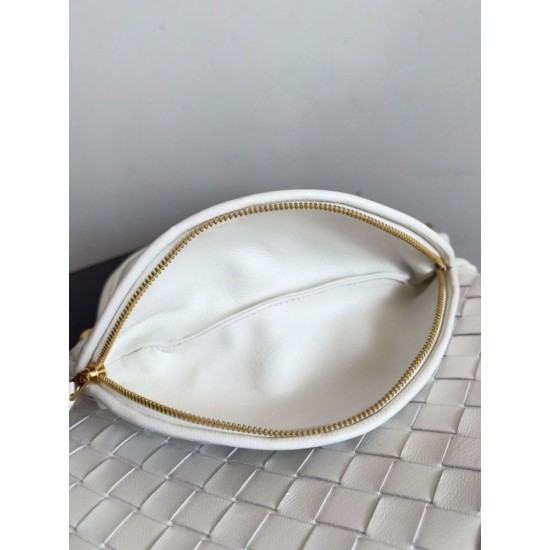 Bora Pari replica piccola Bottega Veneta Gemelli agnello intrecciata bianca qualità specchio Replica Perfette Bora Pari piccola Bottega Veneta Gemelli agnello intrecciata bianca imitazioni