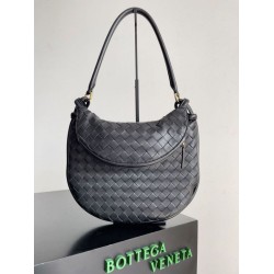 Borsa Bottega Veneta Gemelli Media Agnello Intrecciato Nera