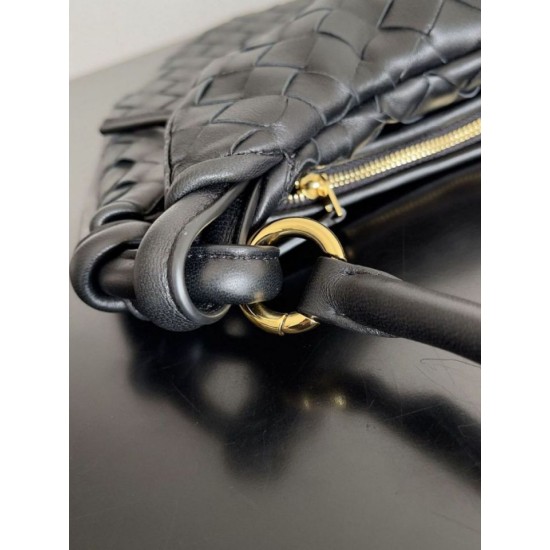 Borsa Replica Bottega Veneta Gemelli Media Agnello Intrecciato Nera qualità specchio Replica Perfette Borsa 1:1 Bottega Veneta Gemelli Media Agnello Intrecciato Nera imitazioni