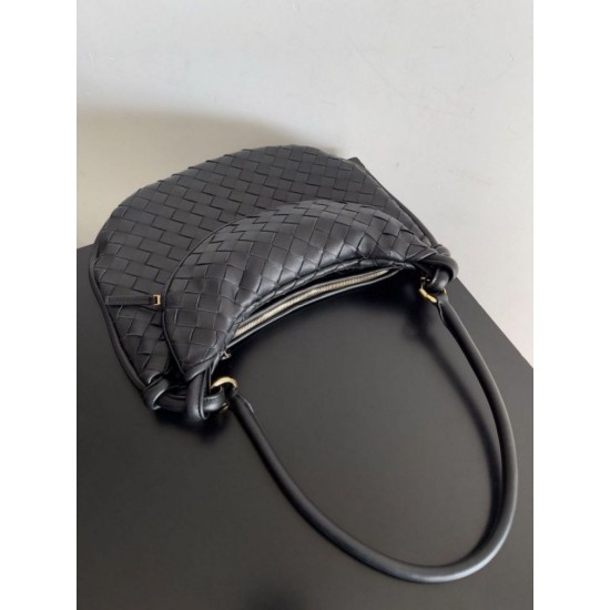 Borsa Replica Bottega Veneta Gemelli Media Agnello Intrecciato Nera qualità specchio Replica Perfette Borsa 1:1 Bottega Veneta Gemelli Media Agnello Intrecciato Nera imitazioni
