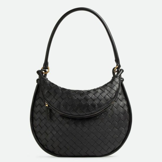 Borsa Replica Bottega Veneta Gemelli Media Agnello Intrecciato Nera qualità specchio Replica Perfette Borsa 1:1 Bottega Veneta Gemelli Media Agnello Intrecciato Nera imitazioni