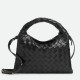 Bottega Veneta Mini Hop Borsa vitello intrecciata nera Replica Replica Perfette Bottega Veneta Mini Hop Borsa vitello intrecciata nera imitazioni