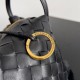 Borsa Replica a tracolla Bottega Veneta Piccolo Loop agnello intrecciata nera qualità specchio Replica Perfette Borsa 1:1 a tracolla Bottega Veneta Piccolo Loop agnello intrecciata nera imitazioni