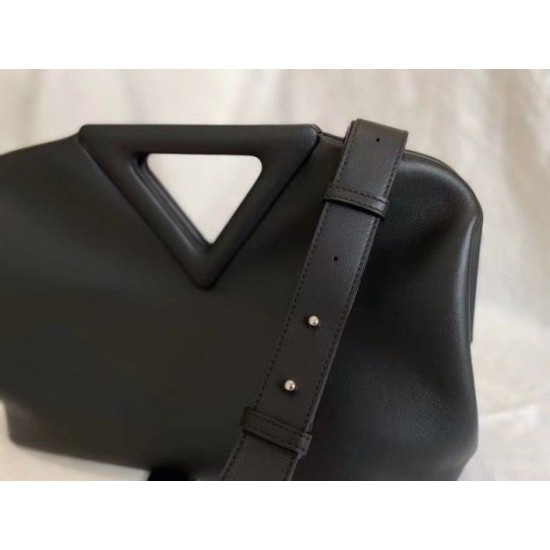 Borsa Replica Bottega Veneta a punta media con manico superiore Nera qualità specchio Replica Perfette Borsa 1:1 Bottega Veneta a punta media con manico superiore Nera imitazioni