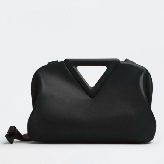 Borsa Replica Bottega Veneta a punta media con manico superiore Nera qualità specchio Replica Perfette Borsa 1:1 Bottega Veneta a punta media con manico superiore Nera imitazioni