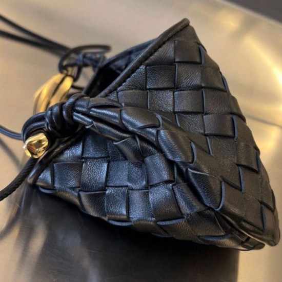 Borse Replica Alta Qualità Mini Bottega Veneta Sardine agnello intrecciata nera qualità specchio Replica Perfette Borse Alta Qualità Mini Bottega Veneta Sardine agnello intrecciata nera imitazioni