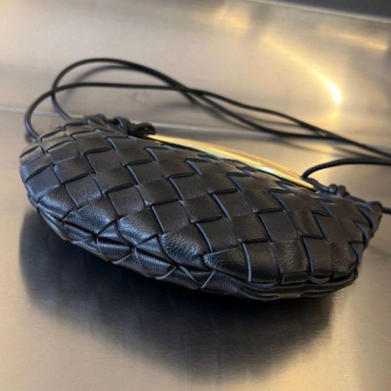 Borse Replica Alta Qualità Mini Bottega Veneta Sardine agnello intrecciata nera qualità specchio Replica Perfette Borse Alta Qualità Mini Bottega Veneta Sardine agnello intrecciata nera imitazioni