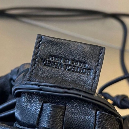 Borse Replica Alta Qualità Mini Bottega Veneta Sardine agnello intrecciata nera qualità specchio Replica Perfette Borse Alta Qualità Mini Bottega Veneta Sardine agnello intrecciata nera imitazioni