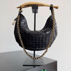 Bottega Veneta Sardine Piccola Borsa con Catena Nero Agnello Replica Replica Perfette Bottega Veneta Sardine Piccola Borsa con Catena Nero Agnello imitazioni